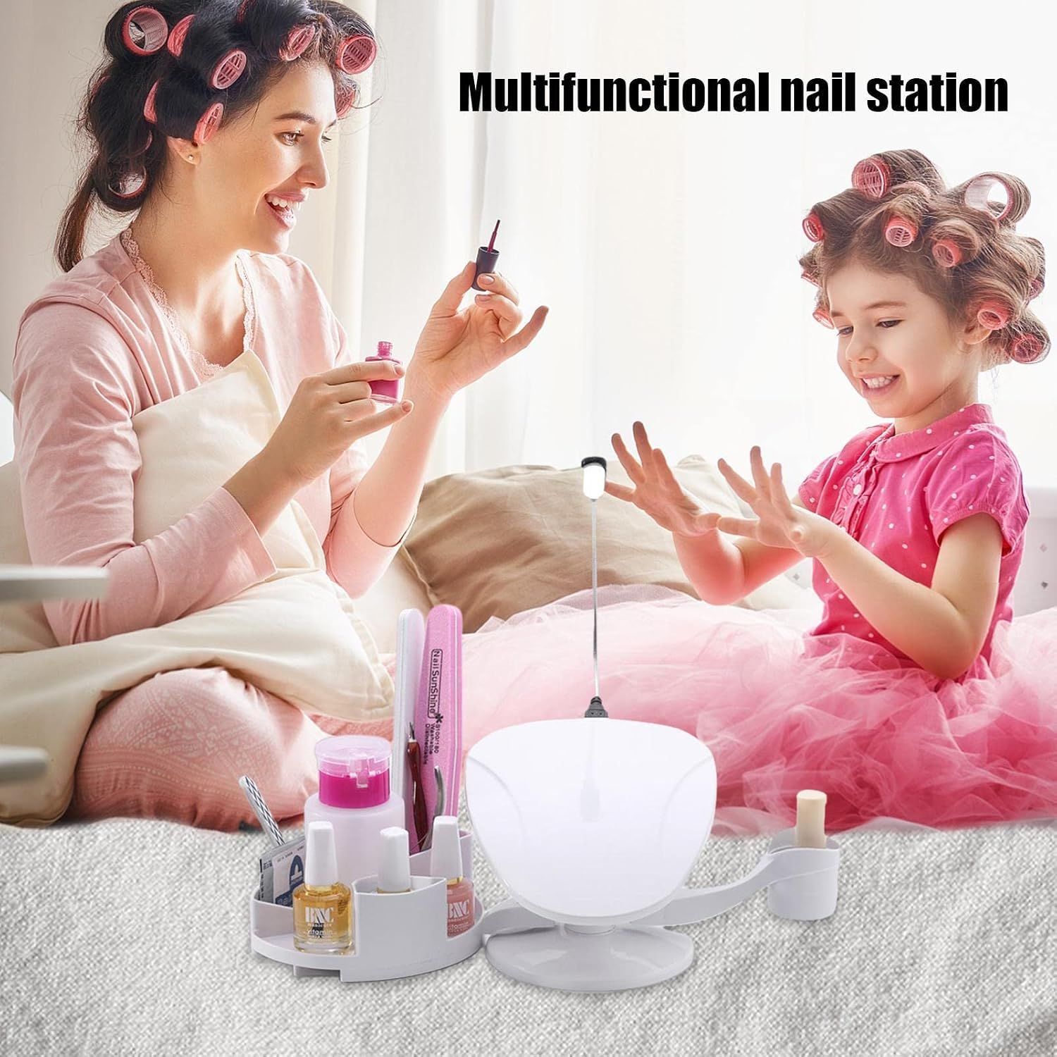 Adjustable Manicure Hand Rest with Nail Storage