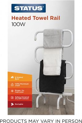 100W Electric Heated Towel Rail Aluminium Dryer