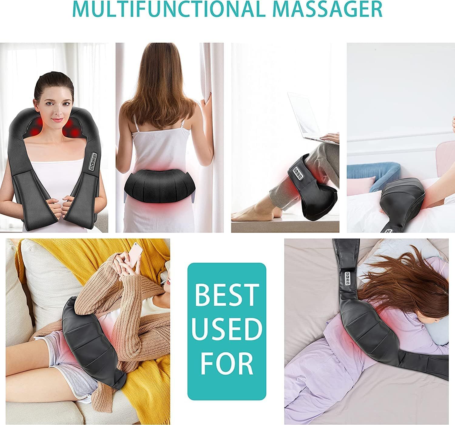 Neck Massager Shiatsu with Heat Shoulder Relief