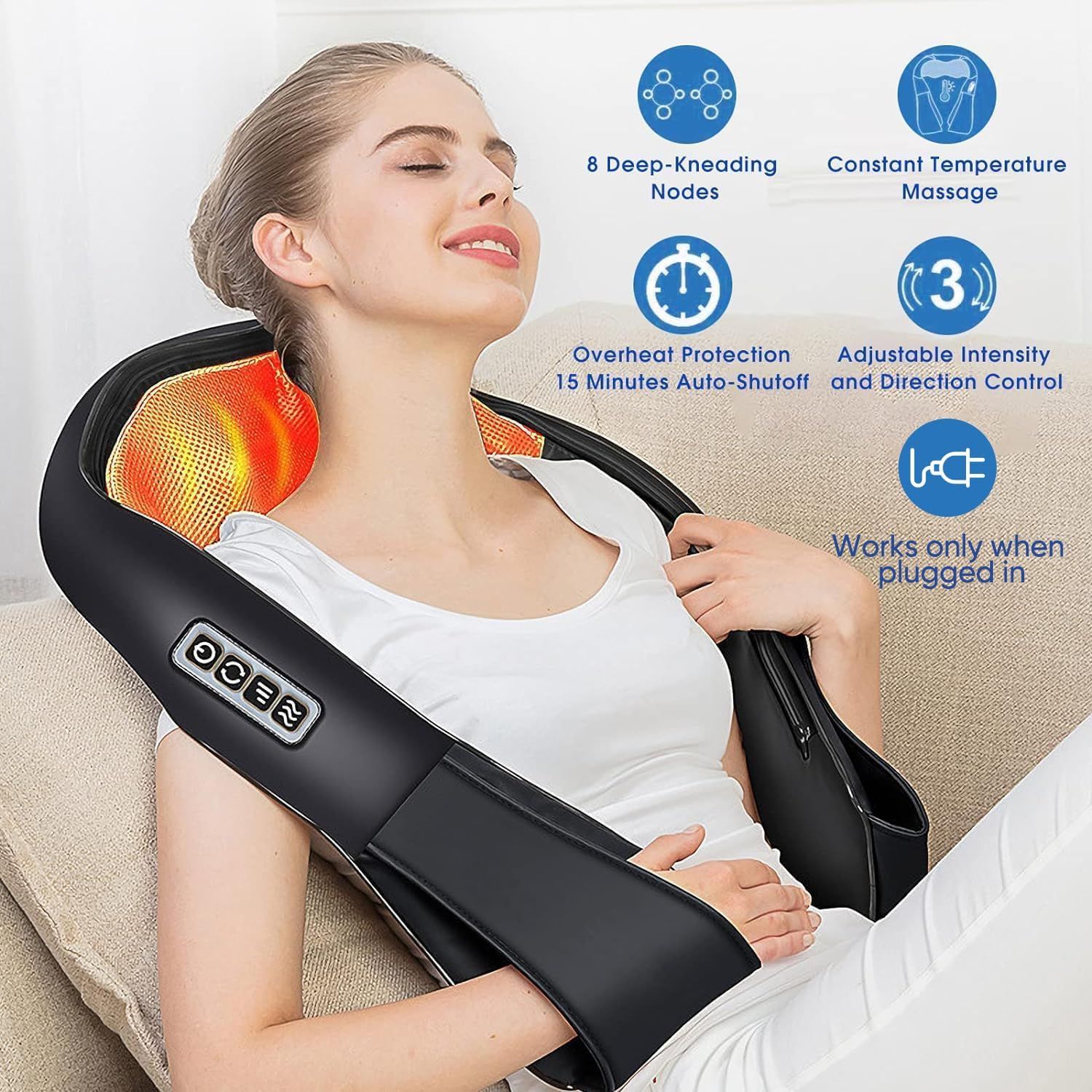 Neck Massager Shiatsu with Heat Shoulder Relief