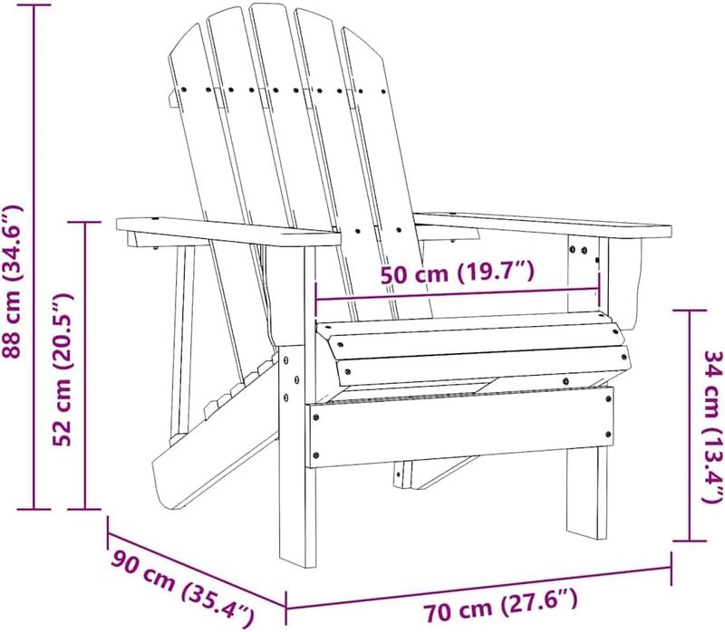 Foldable Hardwood Garden Chair with Armrests