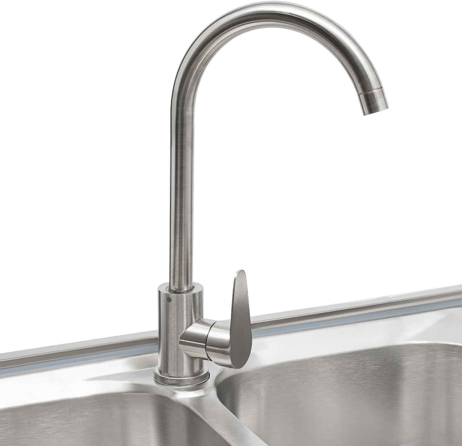 Stainless Steel Double Bowl Freestanding Kitchen Sink with Tap