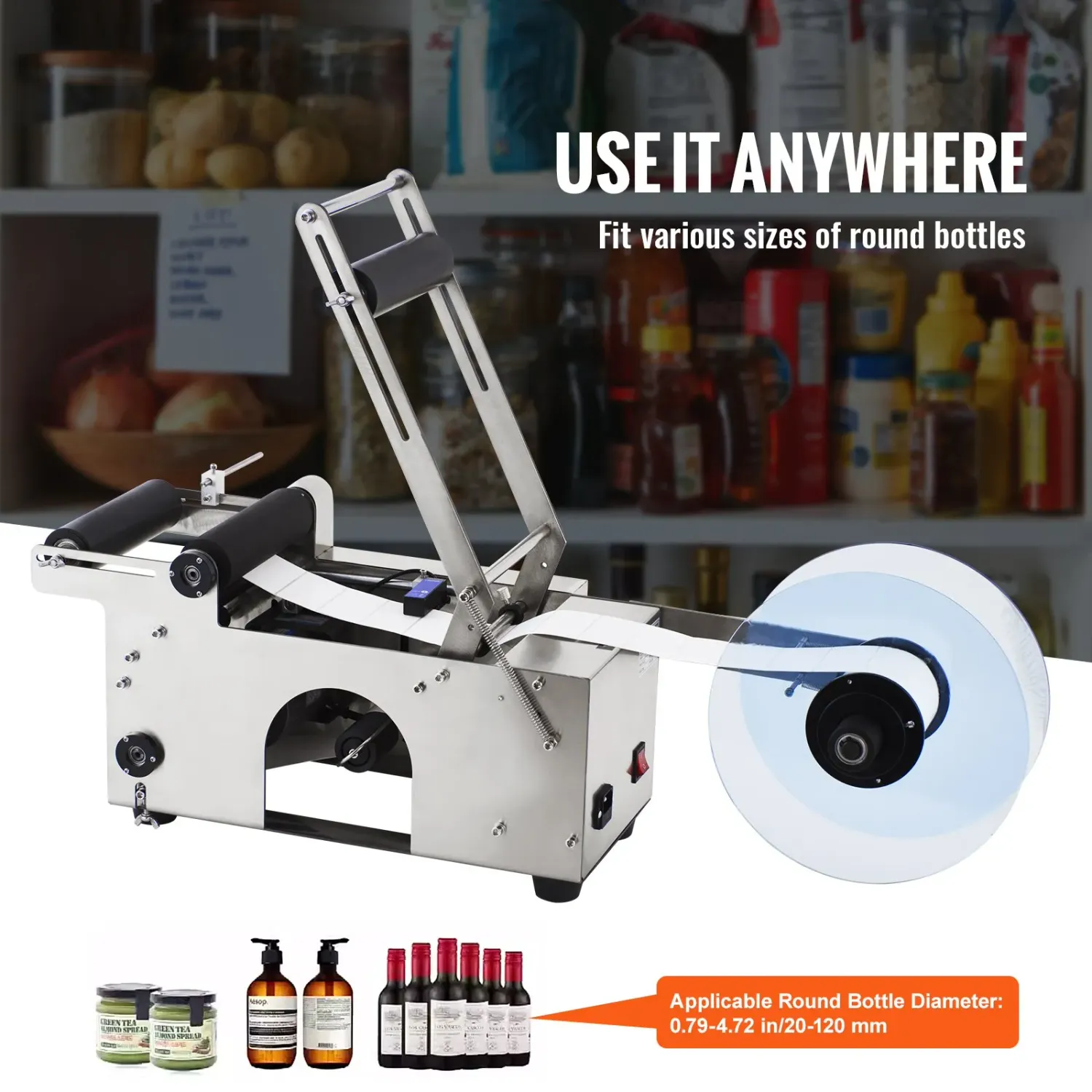 Small Size Semi-Automatic Electric Round Bottle Labeling Machine