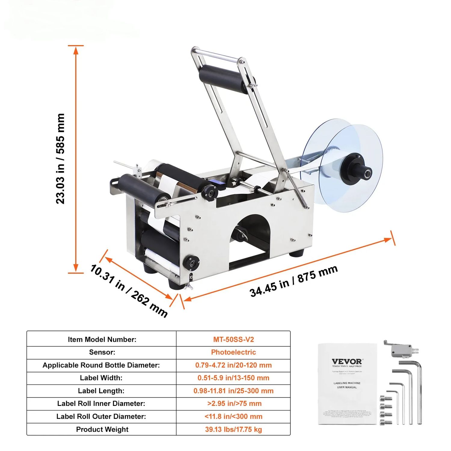 Small Size Semi-Automatic Electric Round Bottle Labeling Machine