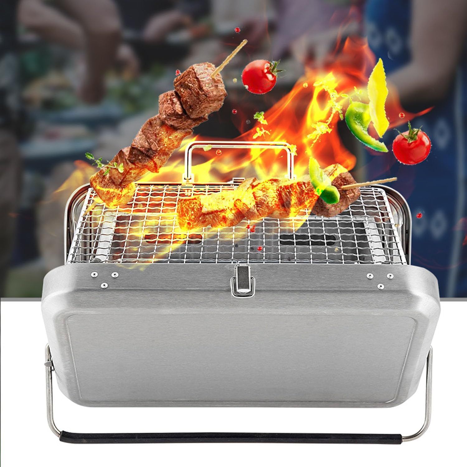 Portable Suitcase Charcoal BBQ Grill – Stainless Steel Folding Grill