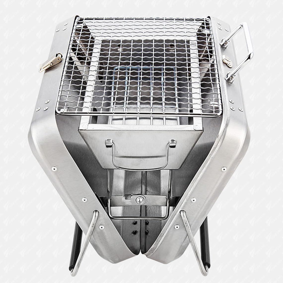 Portable Suitcase Charcoal BBQ Grill – Stainless Steel Folding Grill