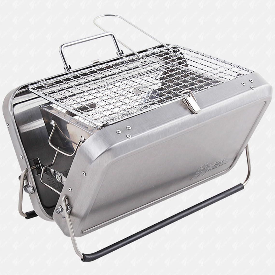 Portable Suitcase Charcoal BBQ Grill – Stainless Steel Folding Grill