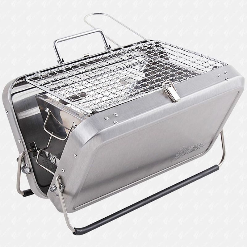 Portable Suitcase Charcoal BBQ Grill – Stainless Steel Folding Grill