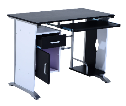 MDF Computer Desk 100cm Black White Modern Design