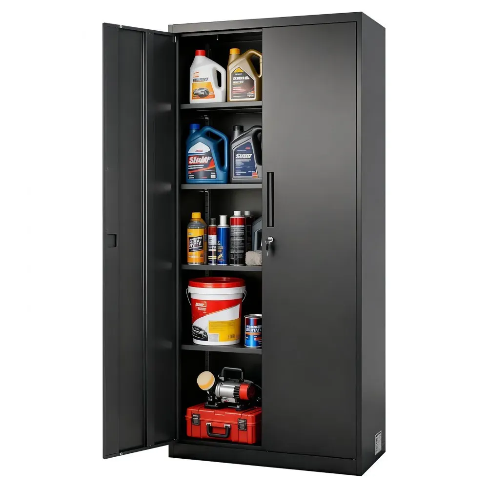 Filing Cabinet Steel Lockable 4 Shelf Storage