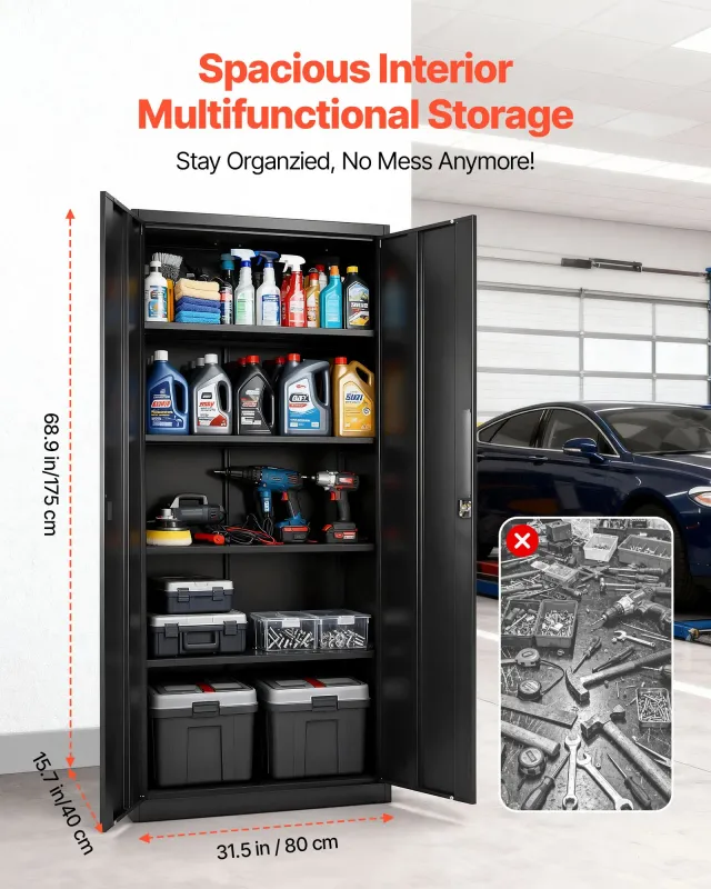 Filing Cabinet Steel Lockable 4 Shelf Storage