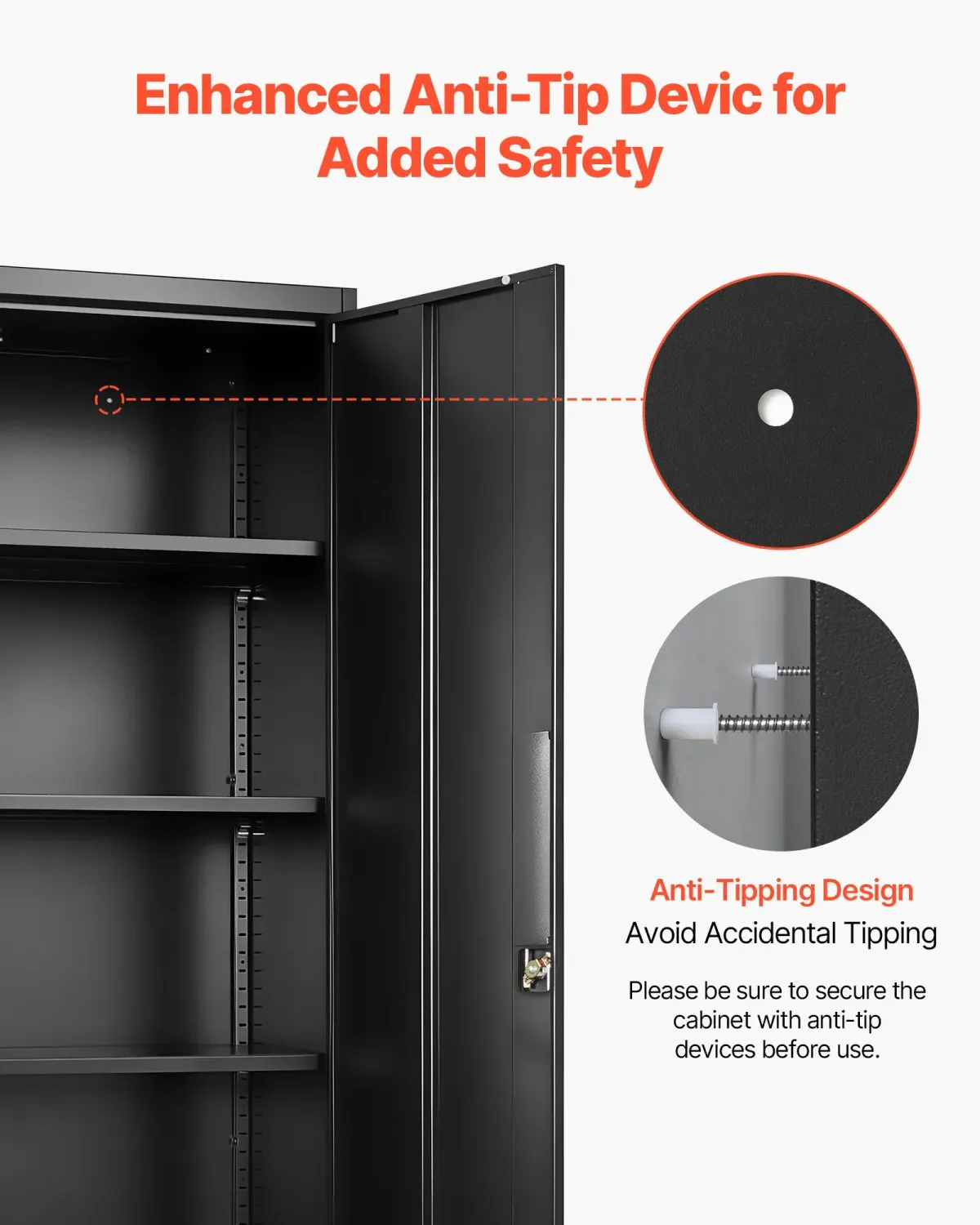 Filing Cabinet Steel Lockable 4 Shelf Storage