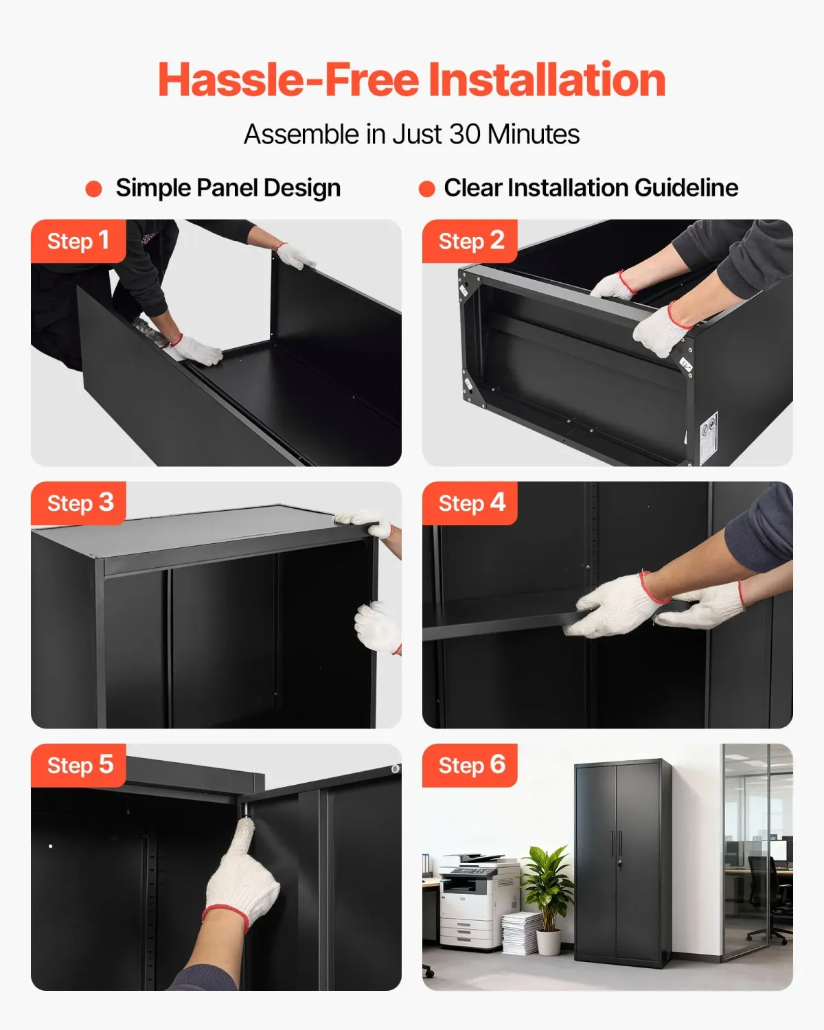 Filing Cabinet Steel Lockable 4 Shelf Storage