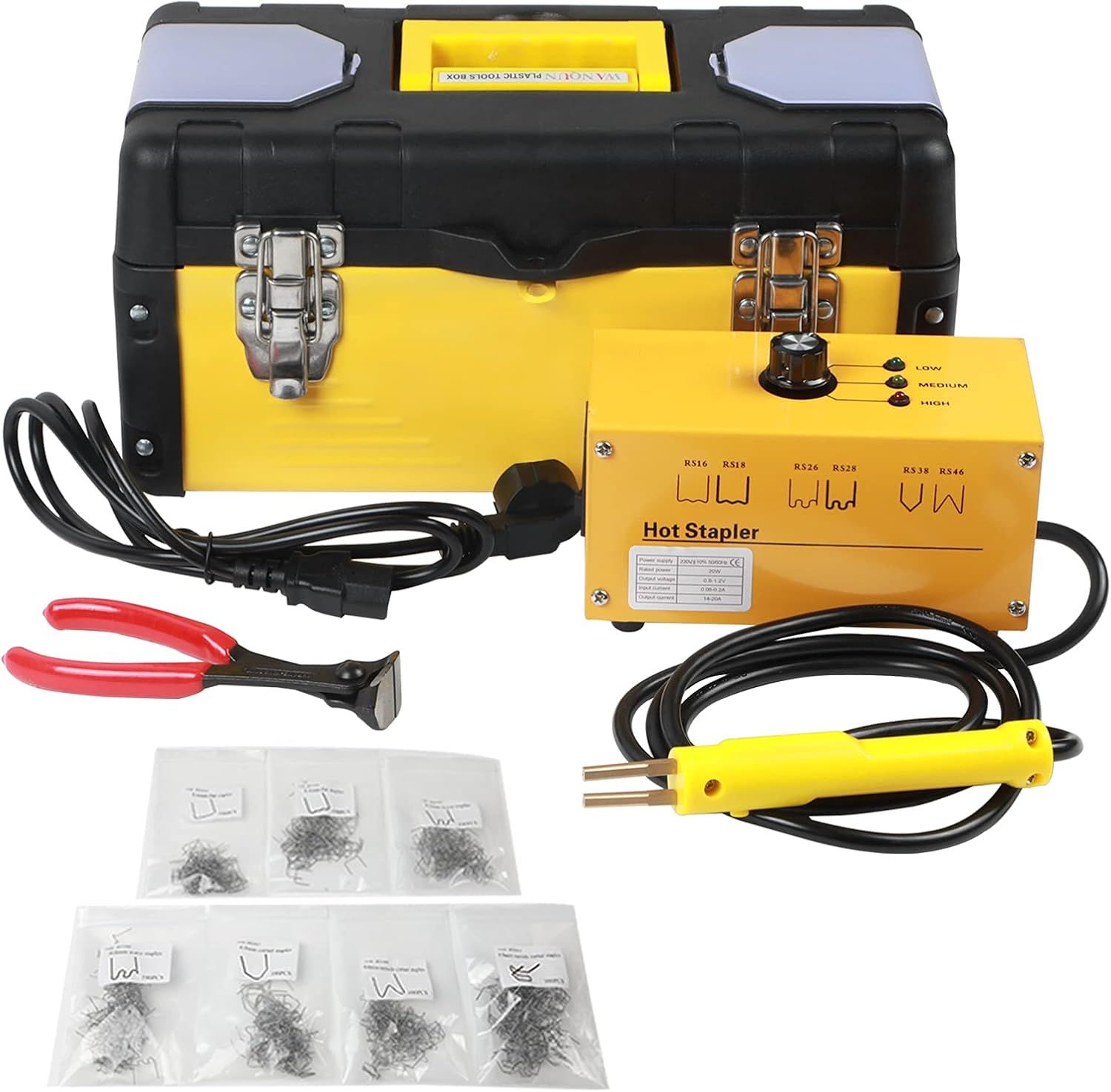 Plastic Welding Kit 220V, Car Bumper Repair Hot Stapler with 700 Staples for Plastic Welding &amp; Body Repair