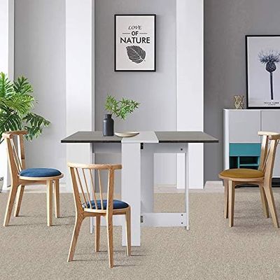 Folding Dining Table Small Space with Storage Shelf