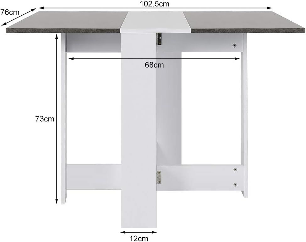 Folding Dining Table Small Space with Storage Shelf