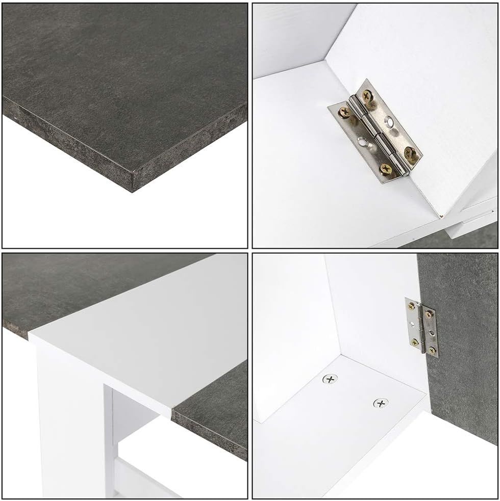 Folding Dining Table Small Space with Storage Shelf