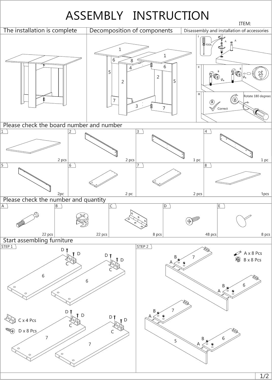 Folding Dining Table Small Space with Storage Shelf