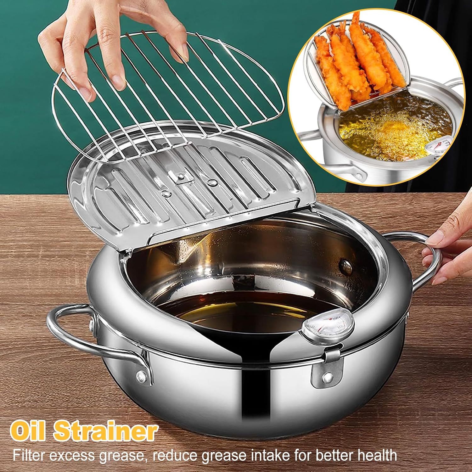 Stainless Steel Induction Cooker/Fryer With Adjustable Temperature