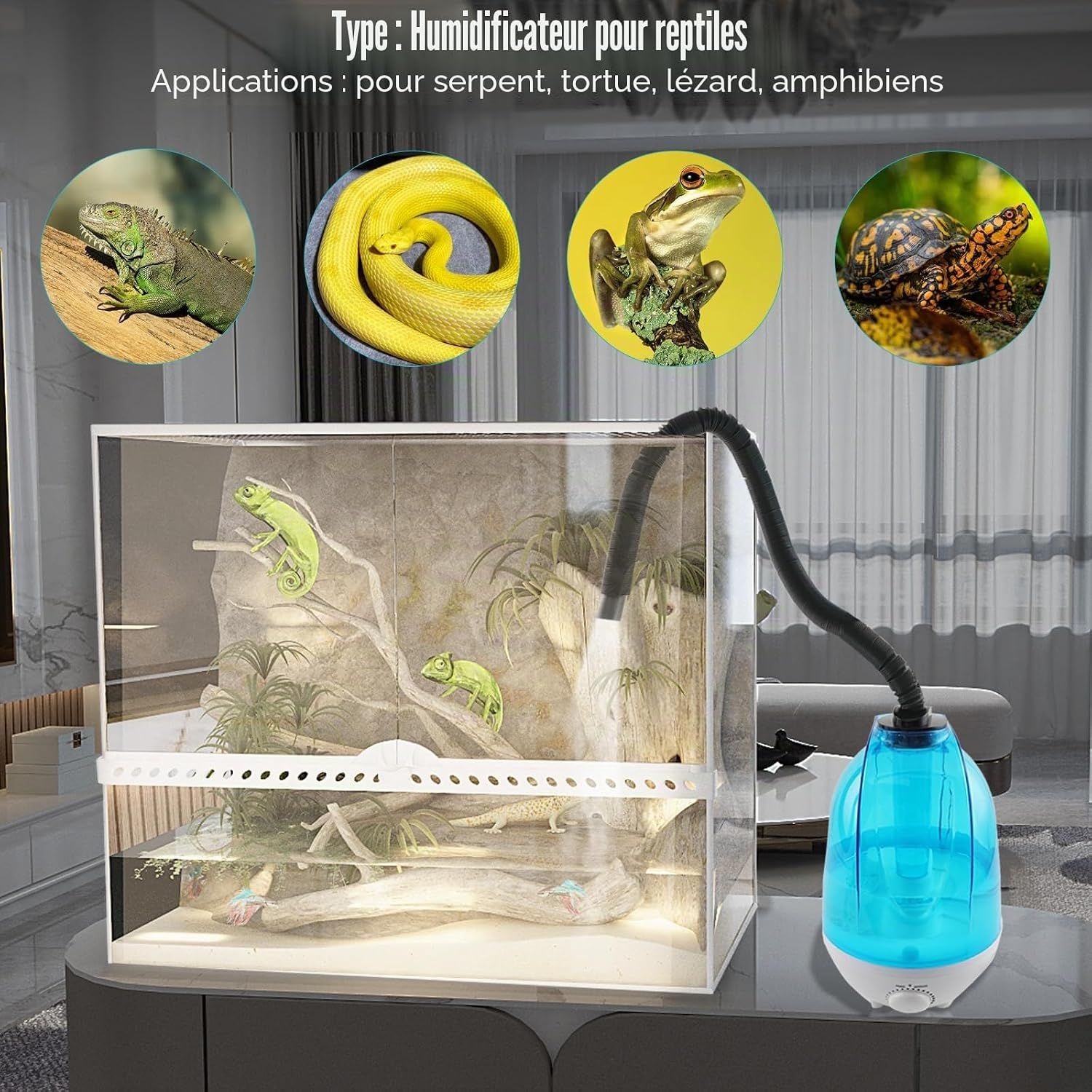 Reptile 4L Terrarium Humidifier – Adjustable Mist with Auto Shut-Off