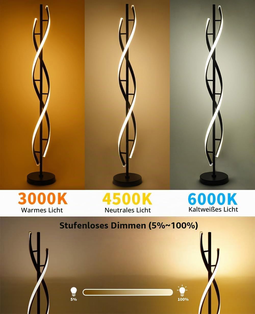 Dimmable LED Floor Lamp 30W with Remote Control