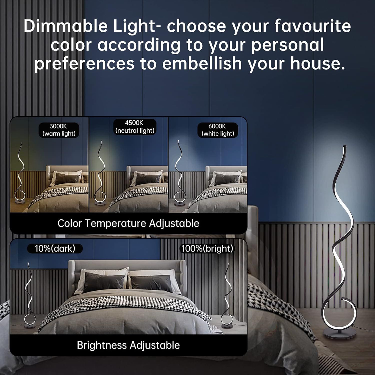 Modern Corner Floor Lamp with Remote Control