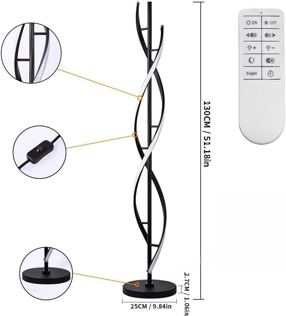 Modern Corner Floor Lamp with Remote Control