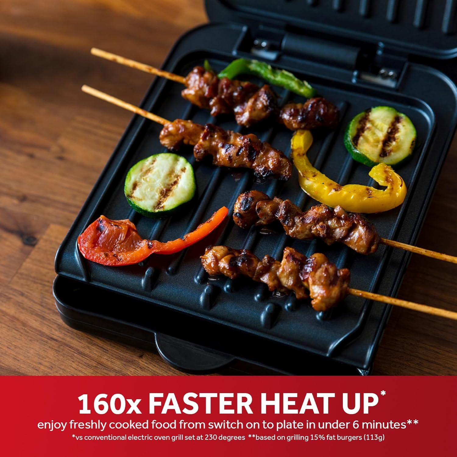 Portable Single Fit Grill – 760W Compact Indoor Electric Grill, Black