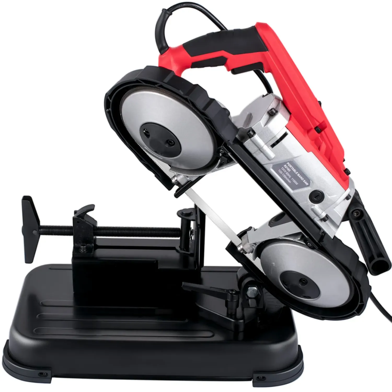 Portable 1100W Metal Cutting Band Saw with Adjustable Speed &amp; Swivel Base