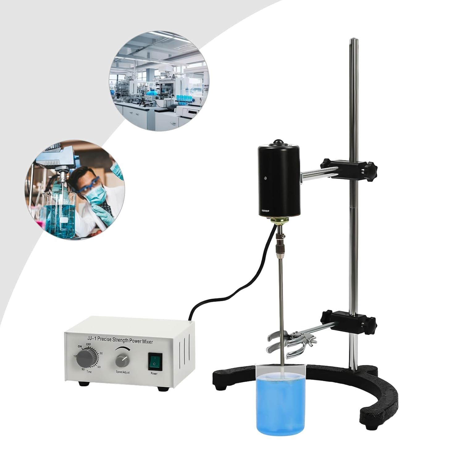 100W Laboratory Overhead Stirrer – 0–3000 RPM