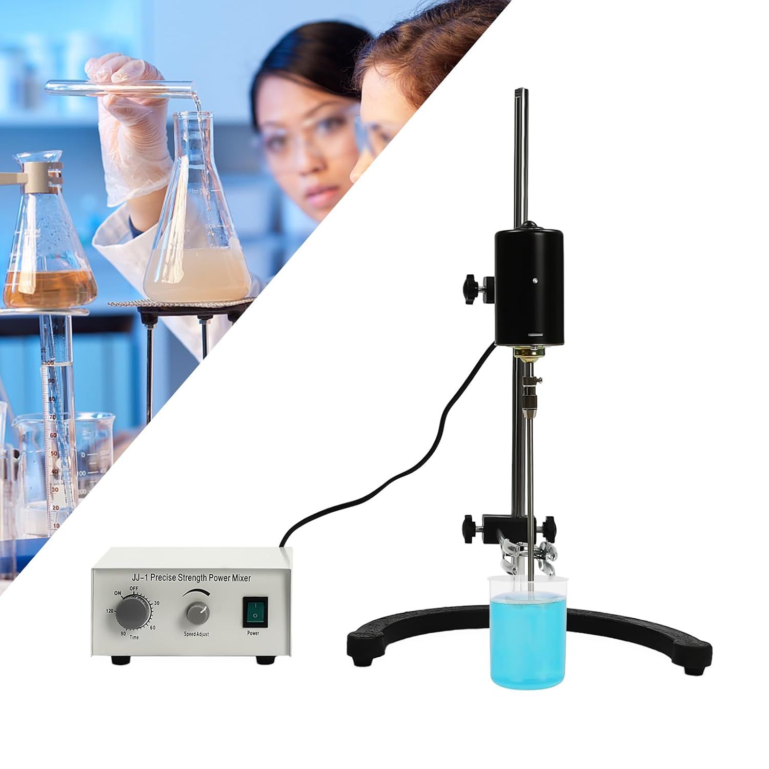 100W Laboratory Overhead Stirrer – 0–3000 RPM