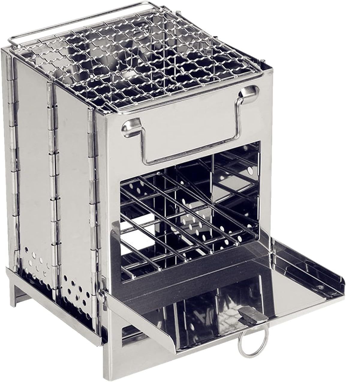 Folding Camping Stove with BBQ Grill Wood Burning