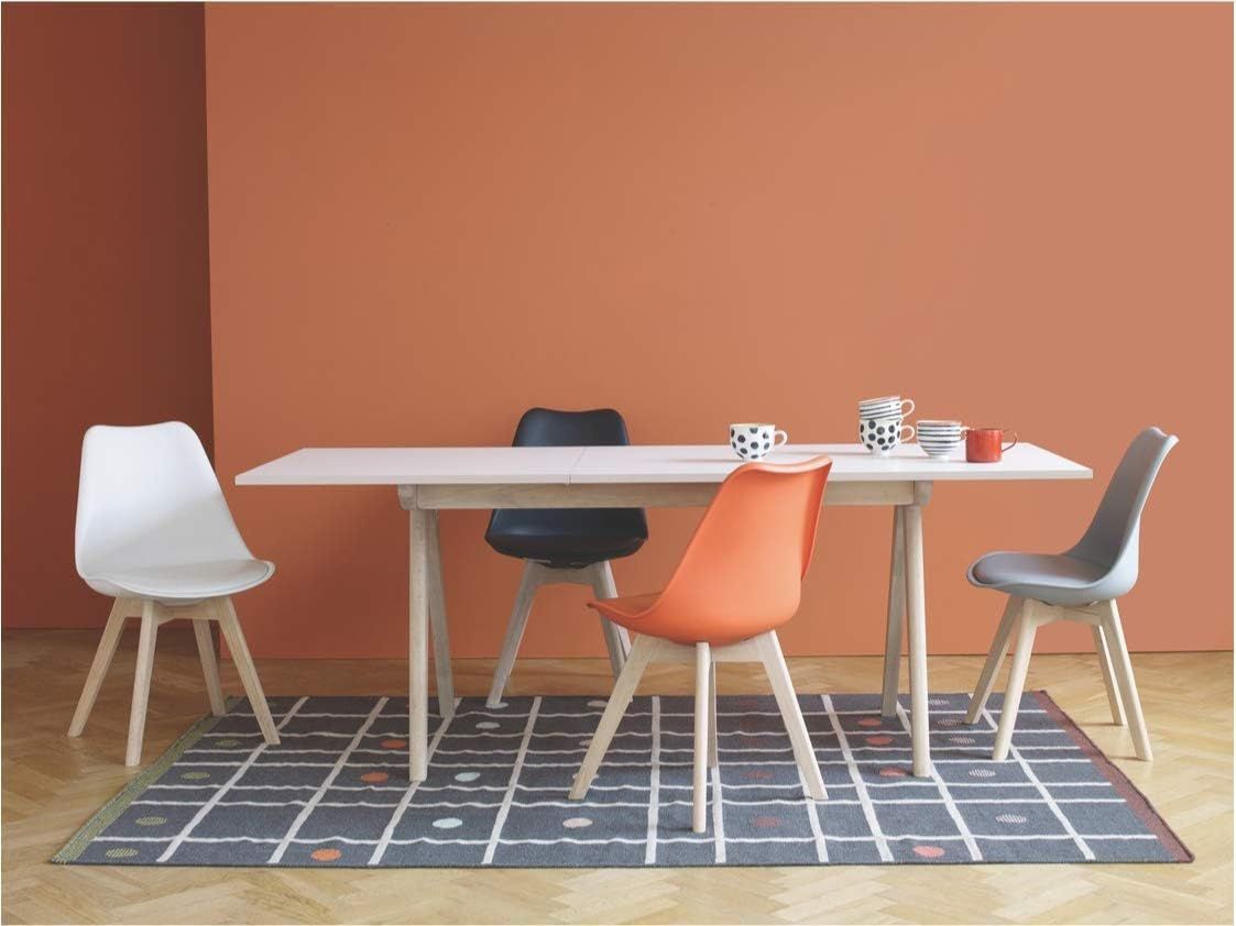 Modern Dining Chair Padded Seat Beech Wood Legs