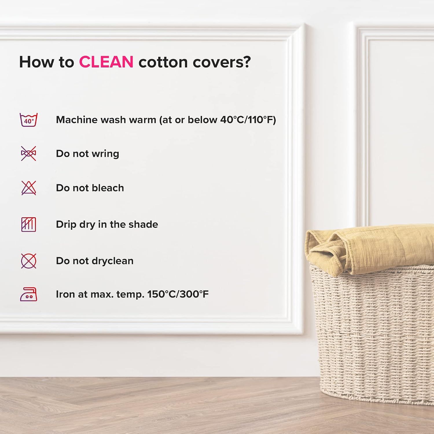 White Cotton Sofa Cover for IKEA Ektorp 3-Seater — Replacement Protector Slipcover, Exact Fit 218 x 88 x 88 cm