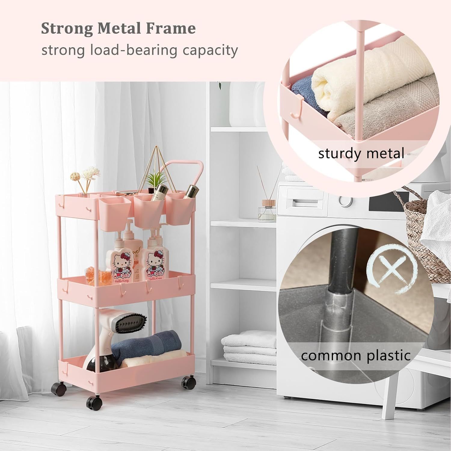 Storage Trolley 3 Tier with Wheels