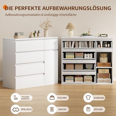 Chest of Drawers Bedroom Storage Cabinet White