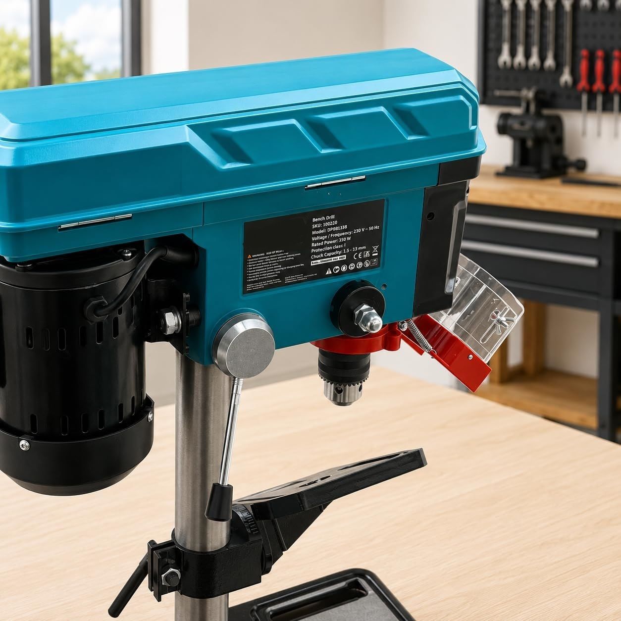 Powerful 350W Bench Drill Press – 13mm Chuck, 5-Speed Adjustable, 600–2650 RPM