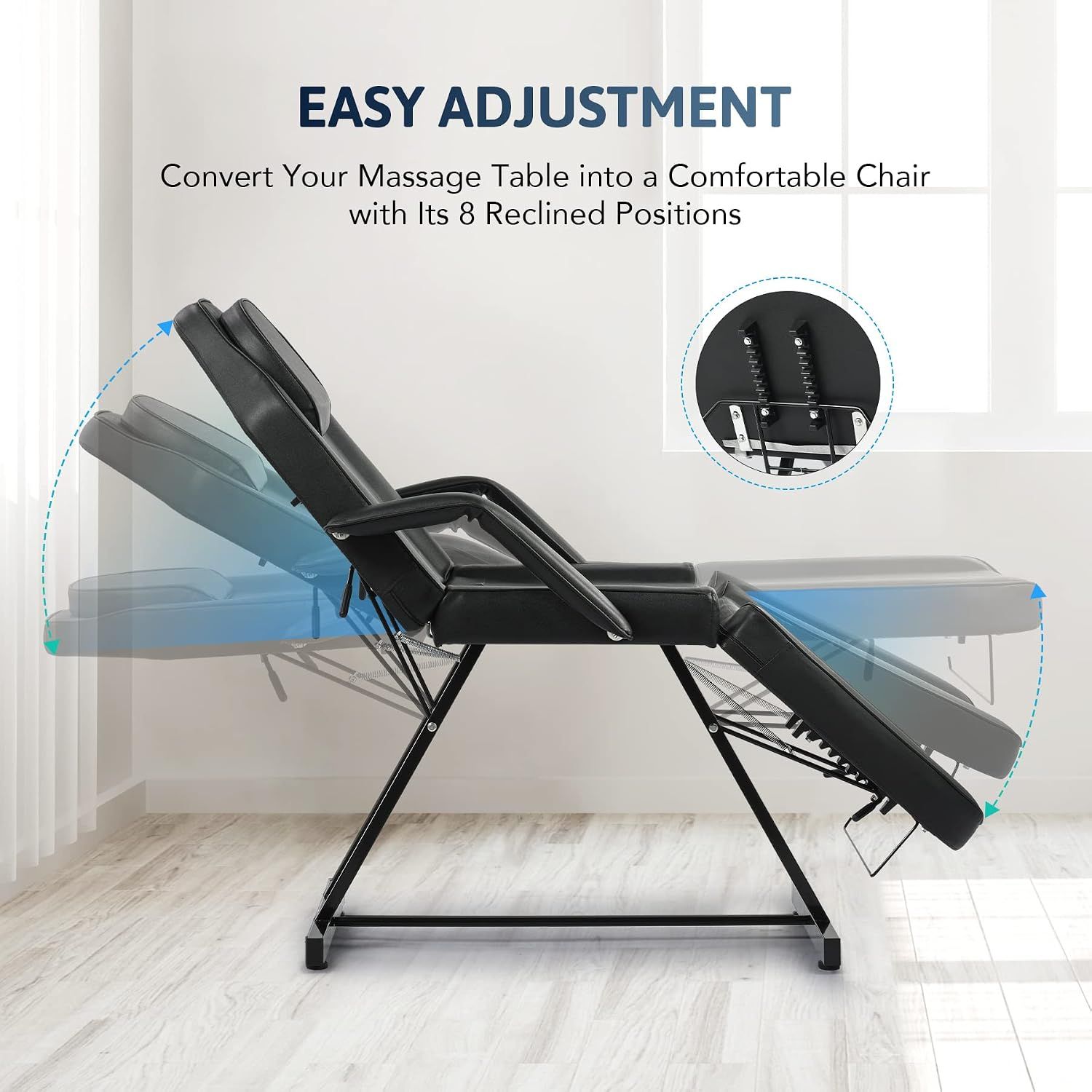 Thick Padded Massage Bed with Stool