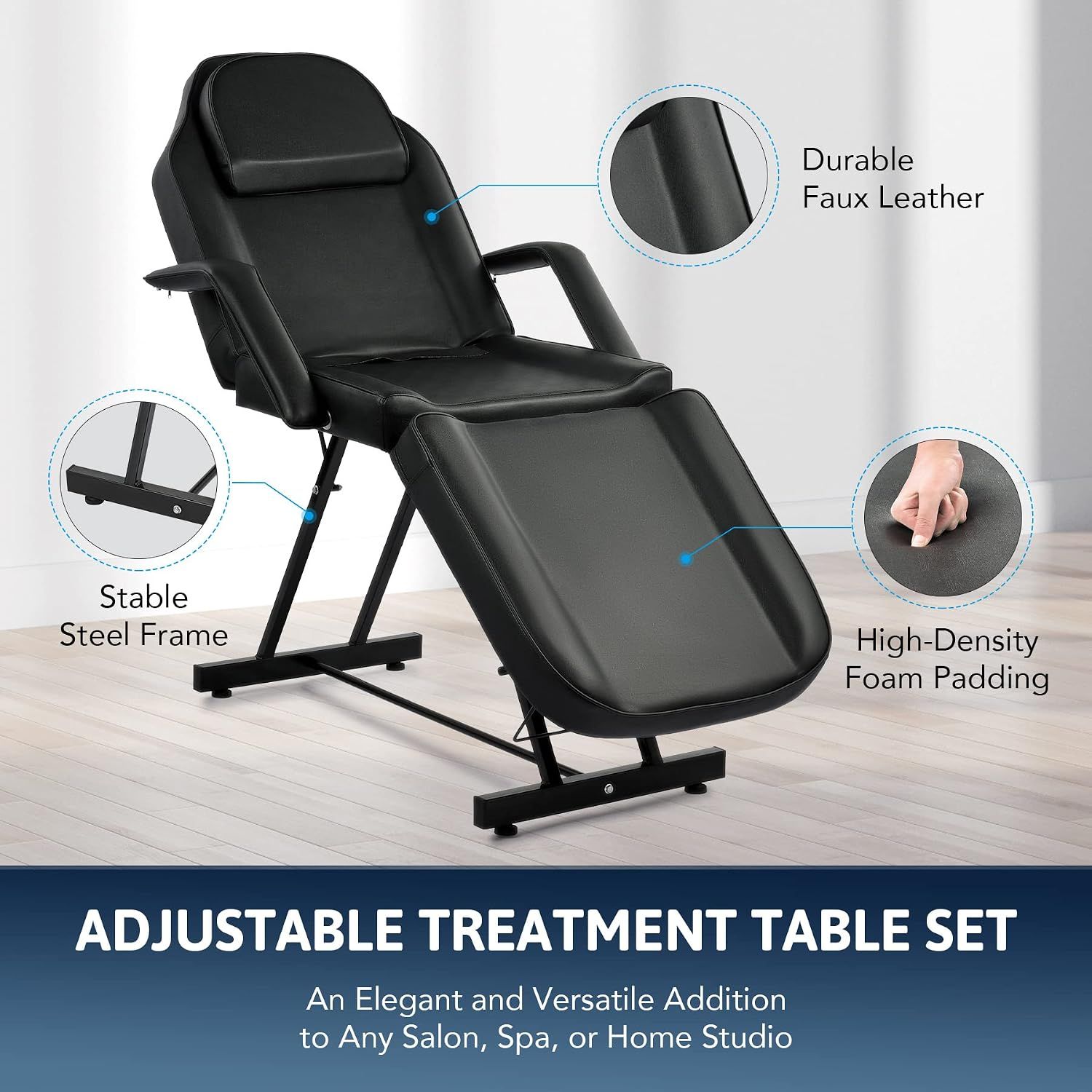 Thick Padded Massage Bed with Stool