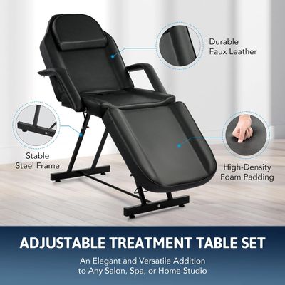 Thick Padded Massage Bed with Stool