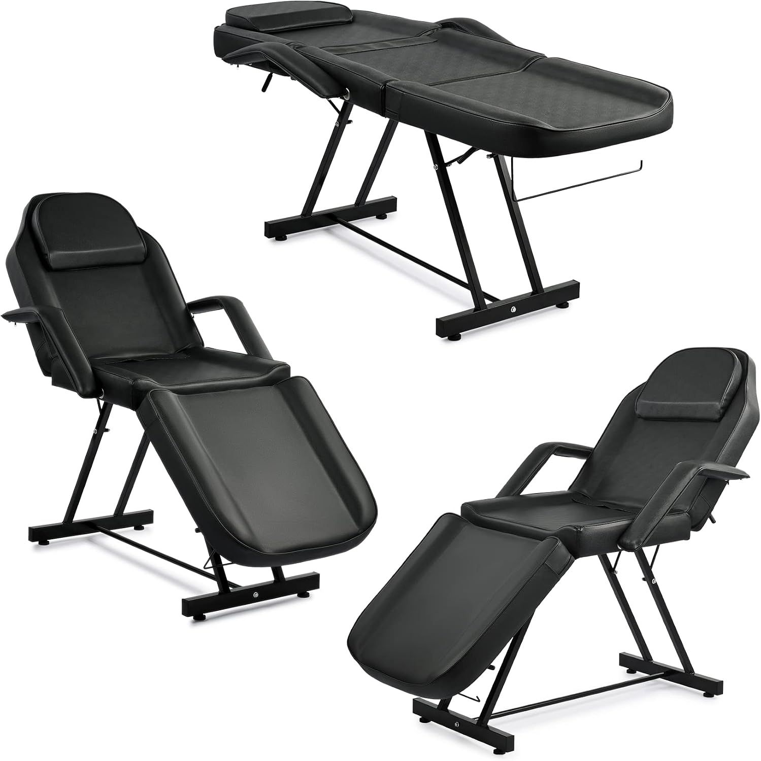 Thick Padded Massage Bed with Stool