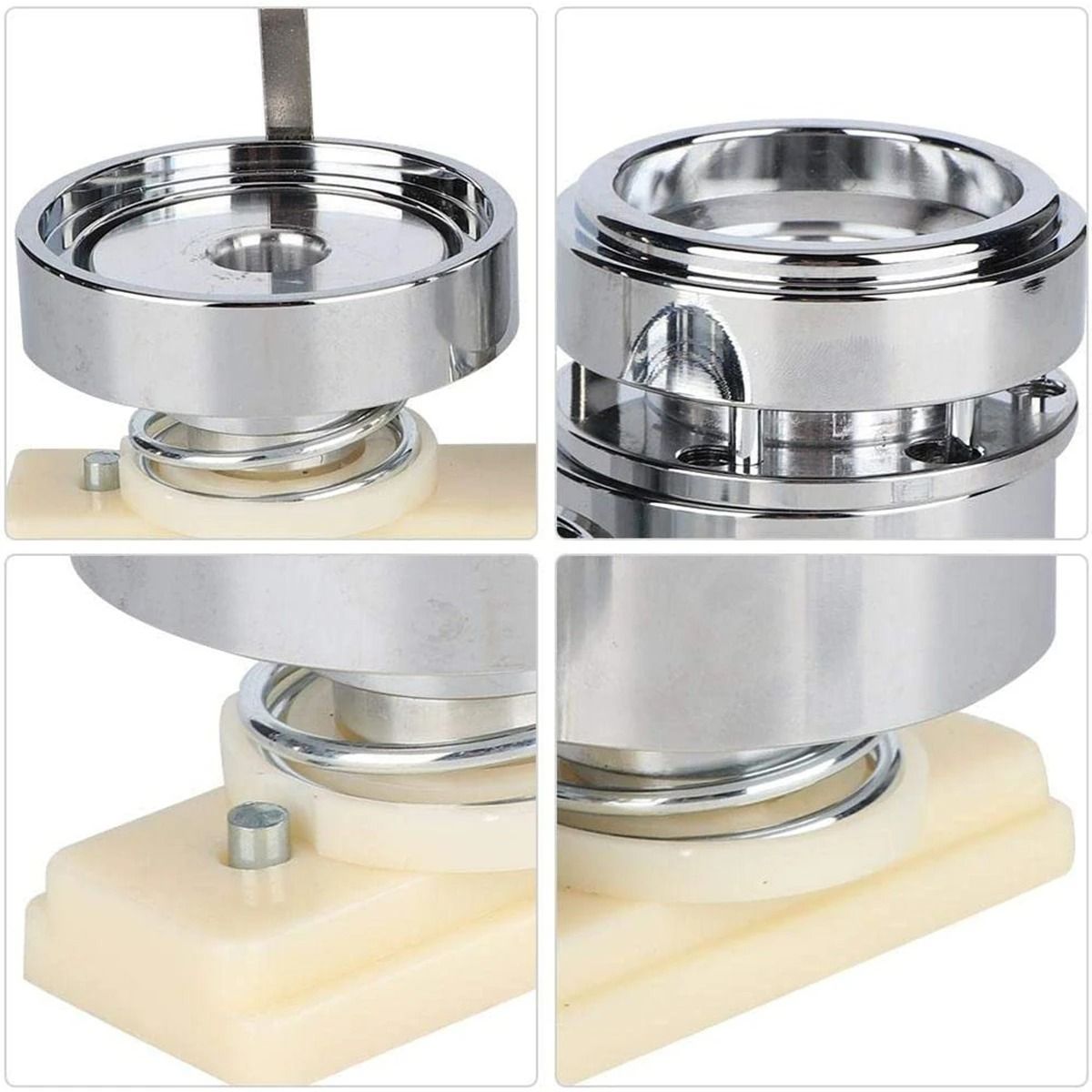 Round Button Badge Maker Die Mold Set – Interchangeable Metal Dies with ABS Base Board