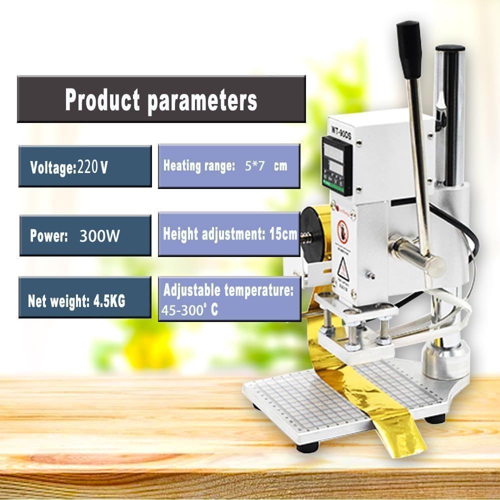 Hot Foil Embossing Machine 300W LCD Leather Stamping Bronzing Press
