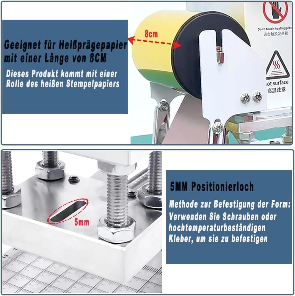 Hot Foil Embossing Machine 300W LCD Leather Stamping Bronzing Press