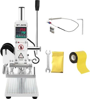 Hot Foil Embossing Machine 300W LCD Leather Stamping Bronzing Press