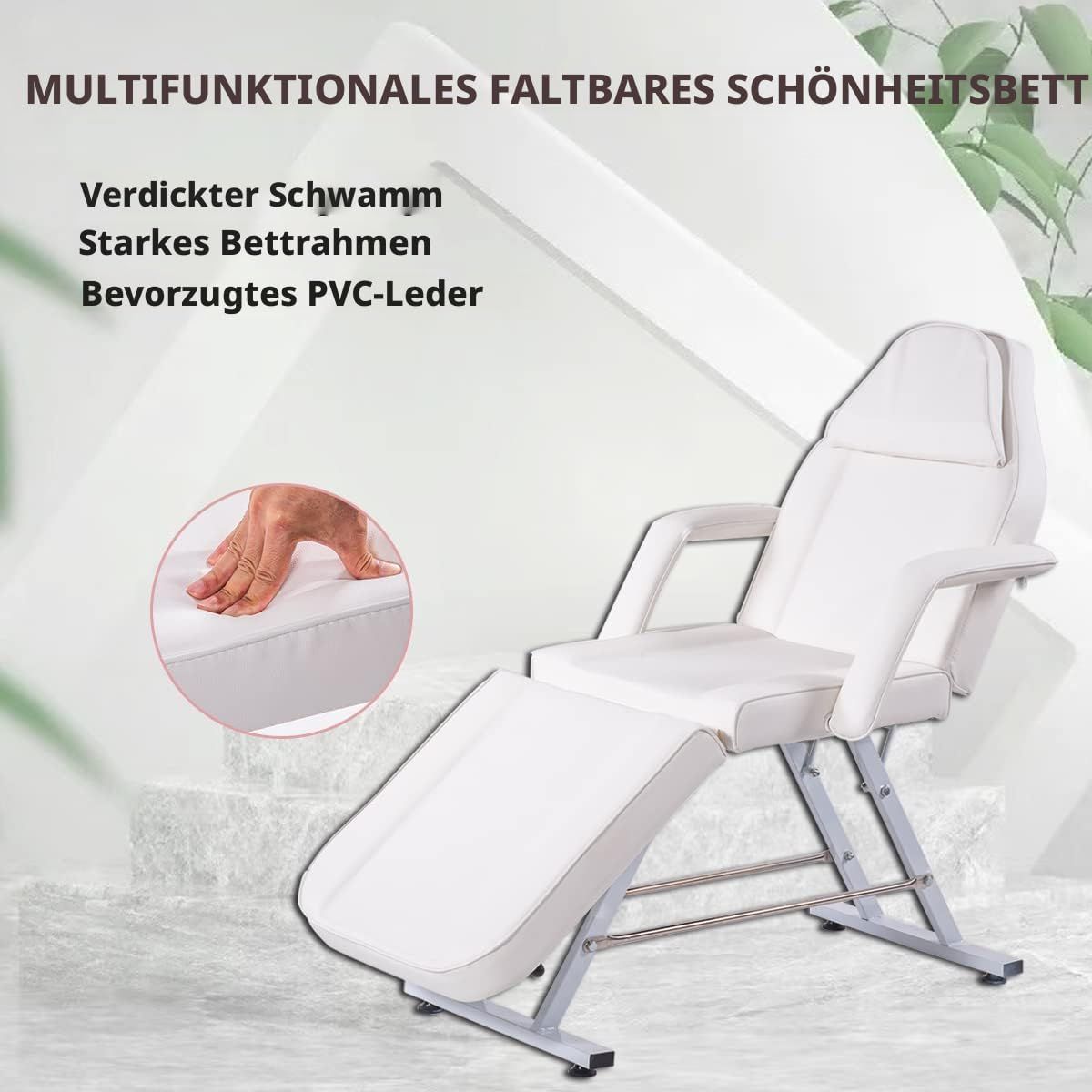 Foldable Massage Table Black Height Adjustable with Headrest Armrests &amp; Accessories