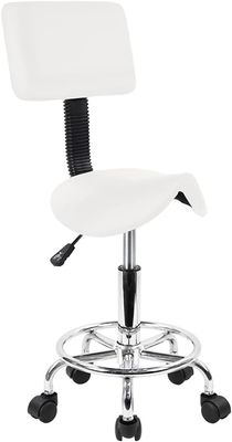 Saddle Stool Swivel Rolling Chair with Back Support