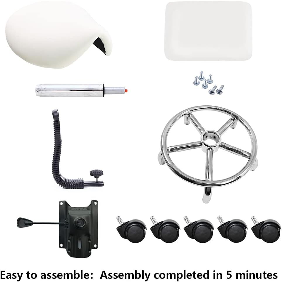 Saddle Stool Swivel Rolling Chair with Back Support