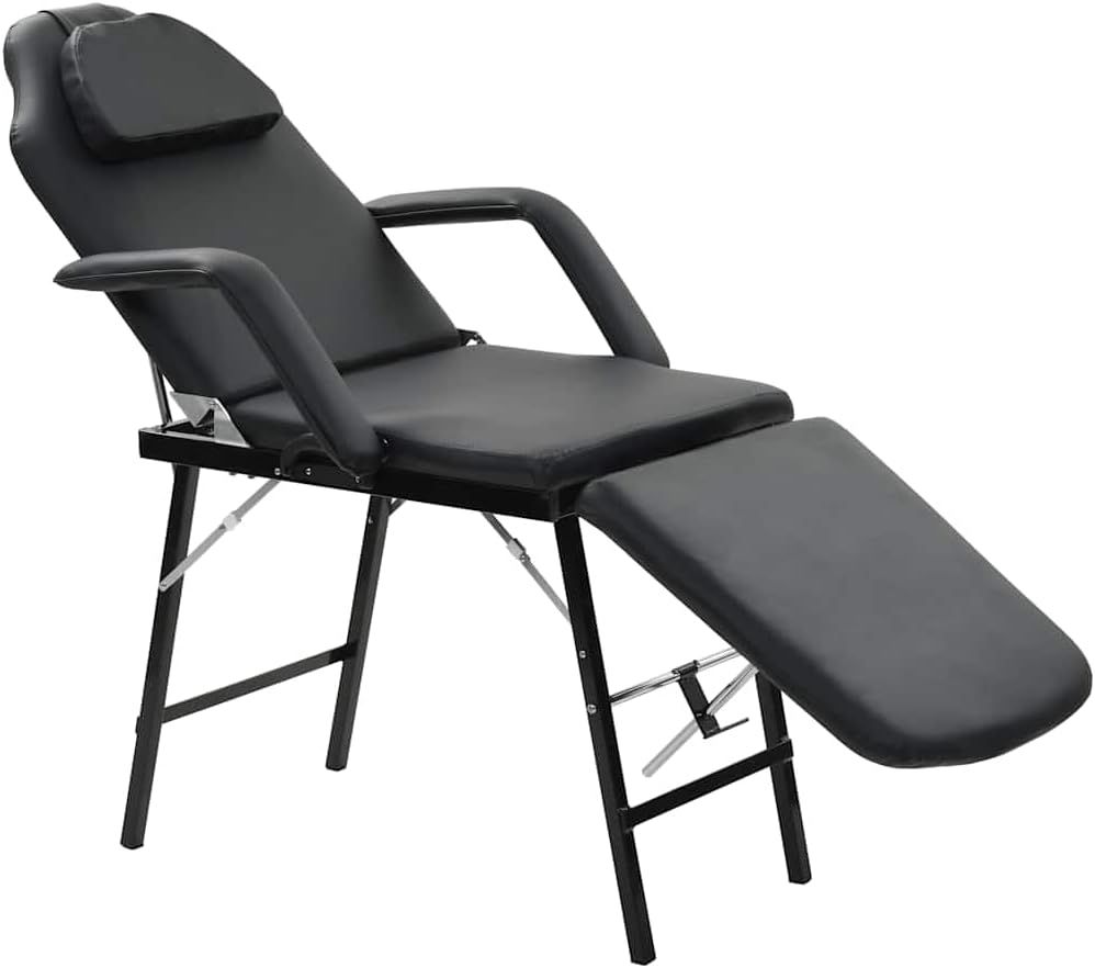 Portable Beauty Lounger – Adjustable Salon &amp; Massage Treatment Bed, Black