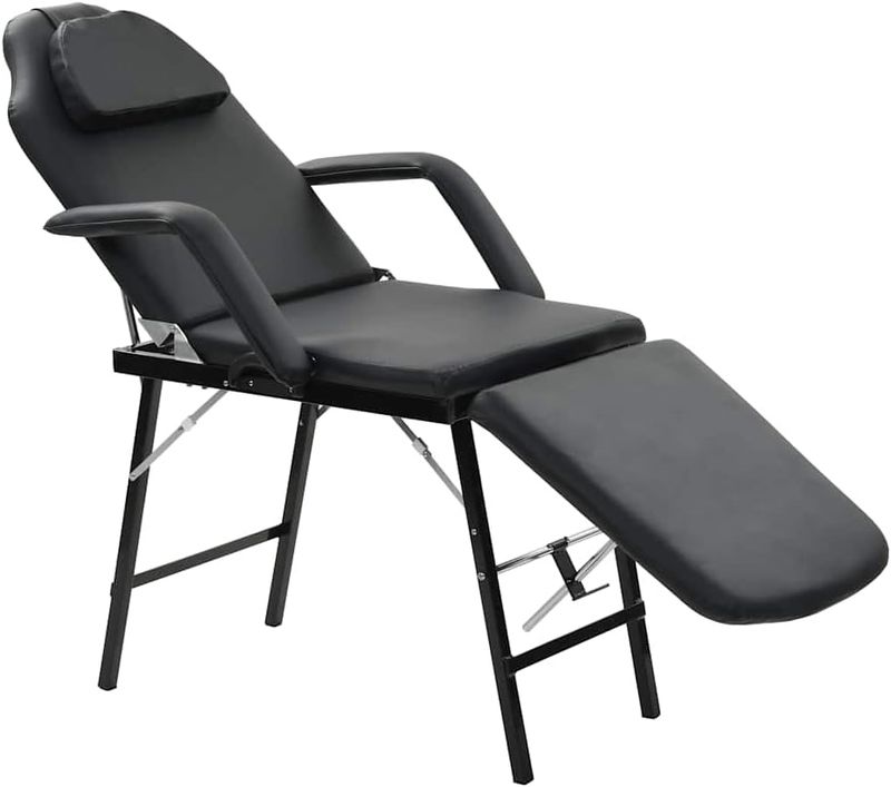 Portable Beauty Lounger – Adjustable Salon &amp; Massage Treatment Bed, Black